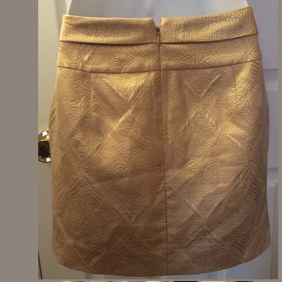 J.CREW Collection Gold Jacquard Skirt Marigold Mini Pleated Holiday Party - Picture 6 of 10